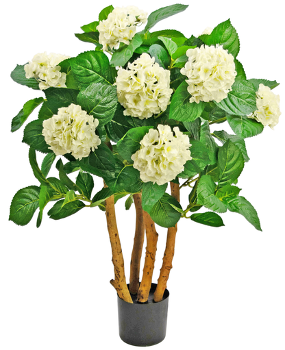 Künstliche Hortensie 85 cm Weiß